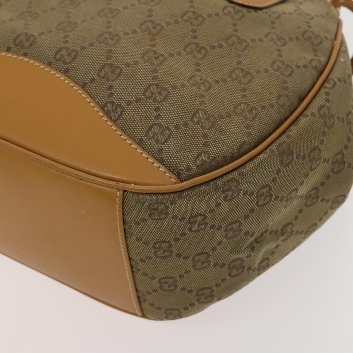 GUCCI GG Canvas Hand Bag 2way Beige Gold Auth bs25240