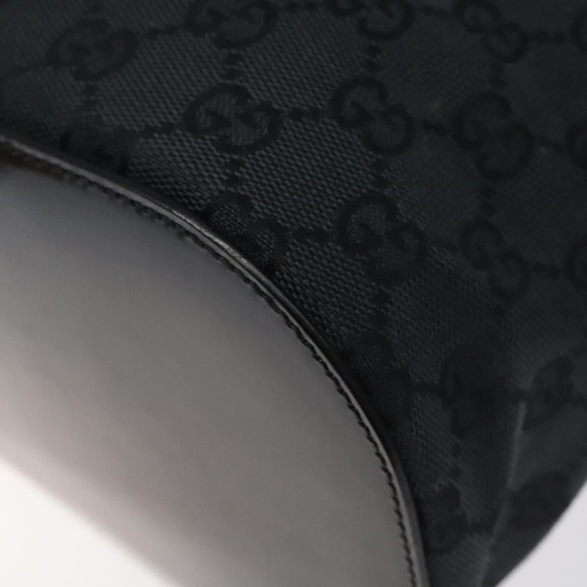GUCCI GG Canvas Shoulder Bag Black Silver 001 3738 001998 Auth bs25242