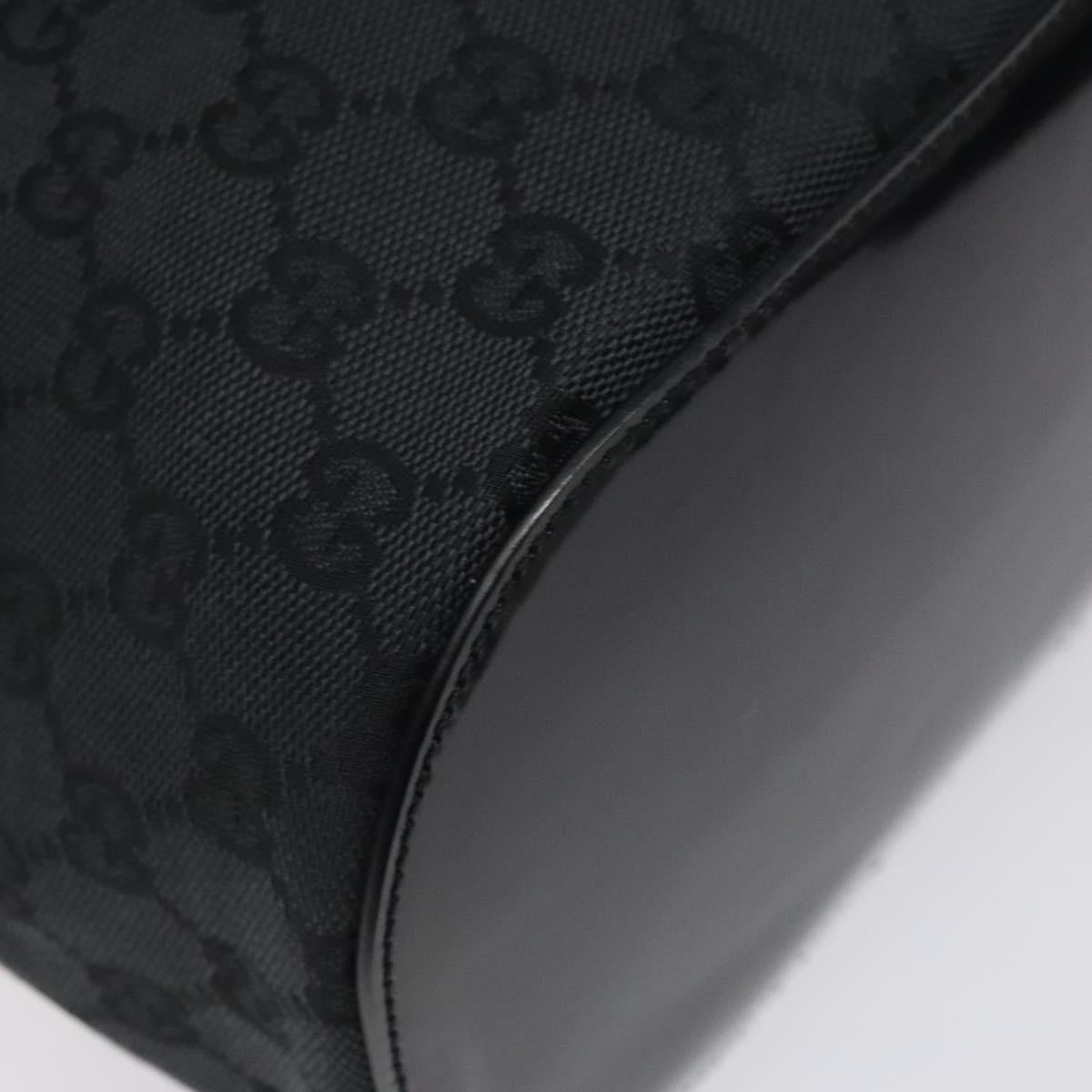 GUCCI GG Canvas Shoulder Bag Black Silver 001 3738 001998 Auth bs25242