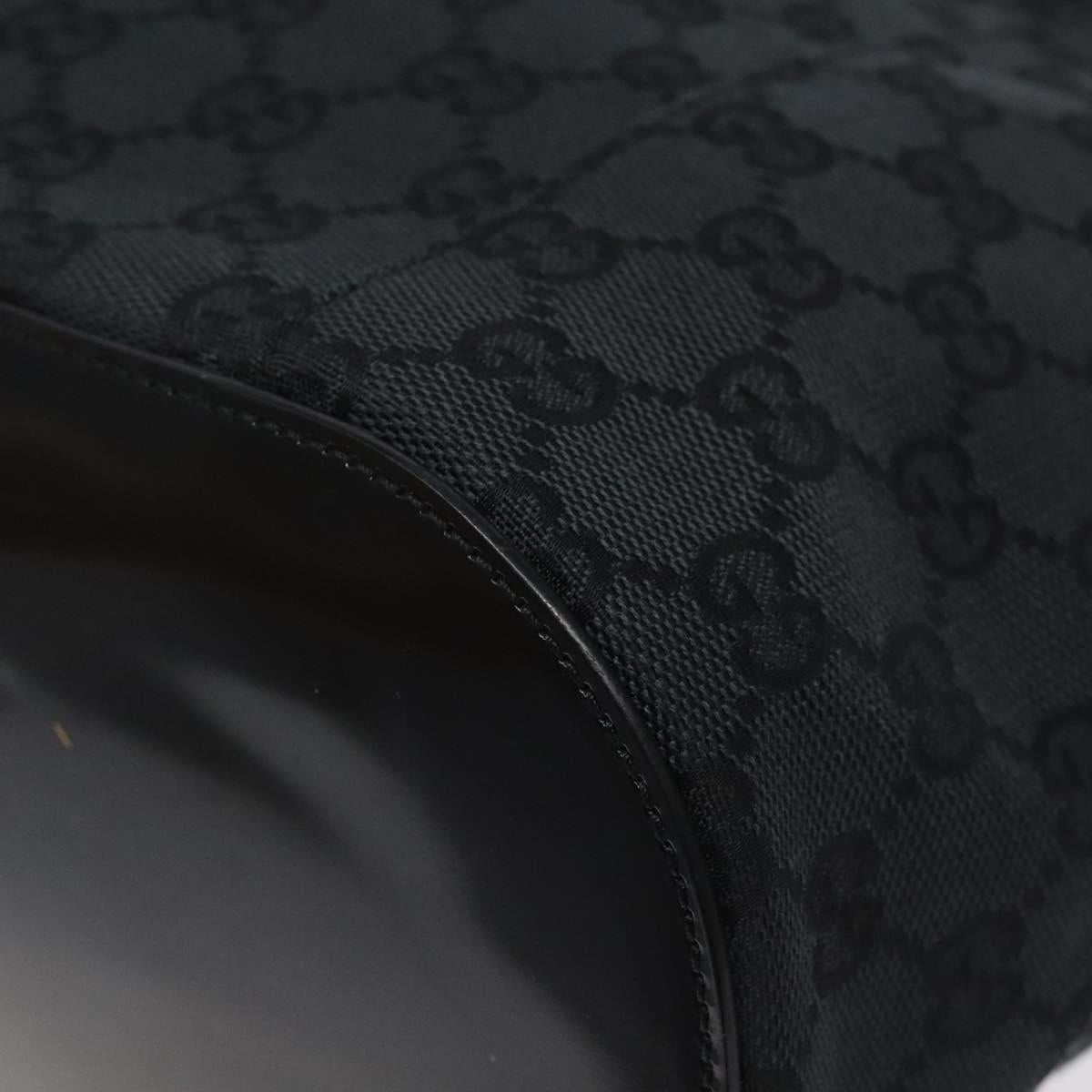 GUCCI GG Canvas Shoulder Bag Black Silver 001 3738 001998 Auth bs25242