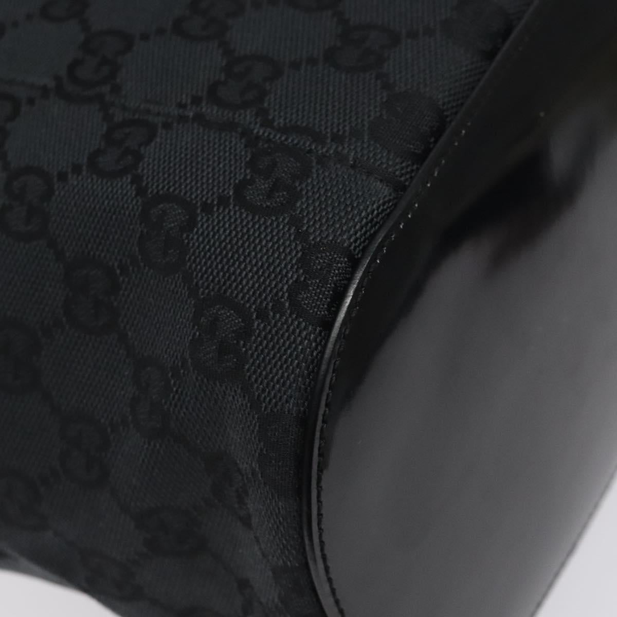 GUCCI GG Canvas Shoulder Bag Black Silver 001 3738 001998 Auth bs25242