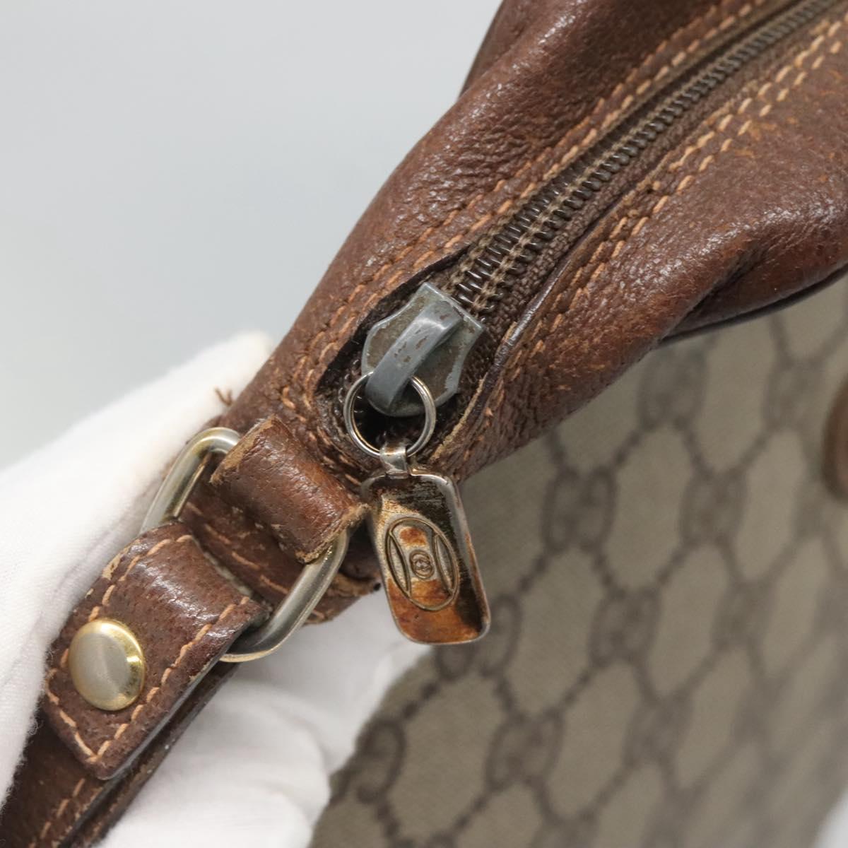 GUCCI GG Supreme Clutch Bag PVC Leather Beige Gold 156 01 053 Auth bs25246