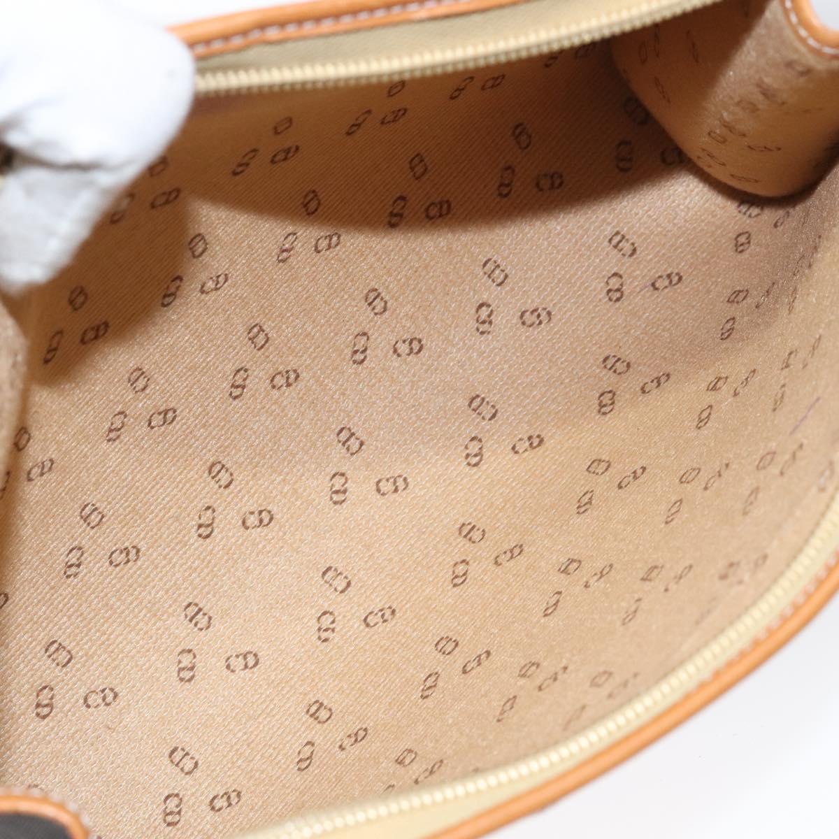 Christian Dior Clutch Bag PVC Canvas Black Brown Auth bs25261