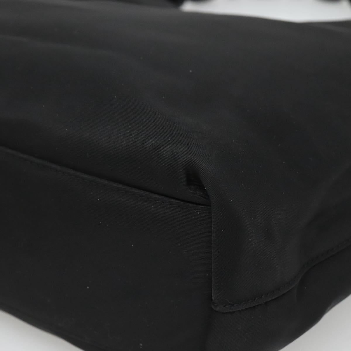 Christian Dior Maris Pearl Hand Bag Nylon Black Silver Auth bs25265