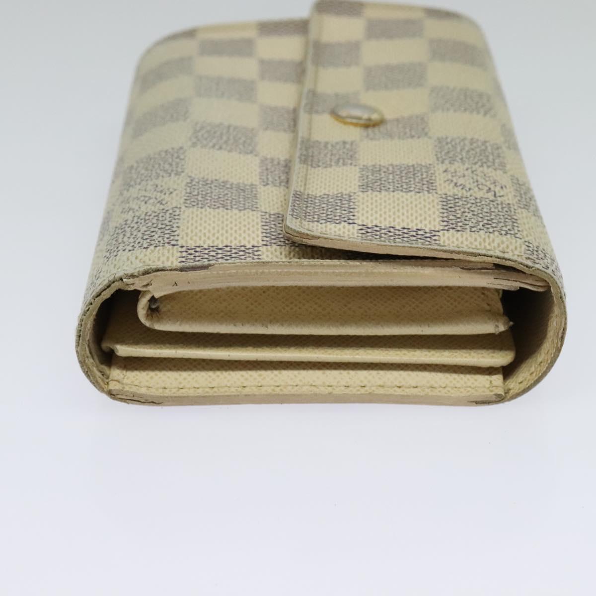 LOUIS VUITTON Damier Azur Portefeuille Alexandra Wallet N63068 LV Auth bs25268