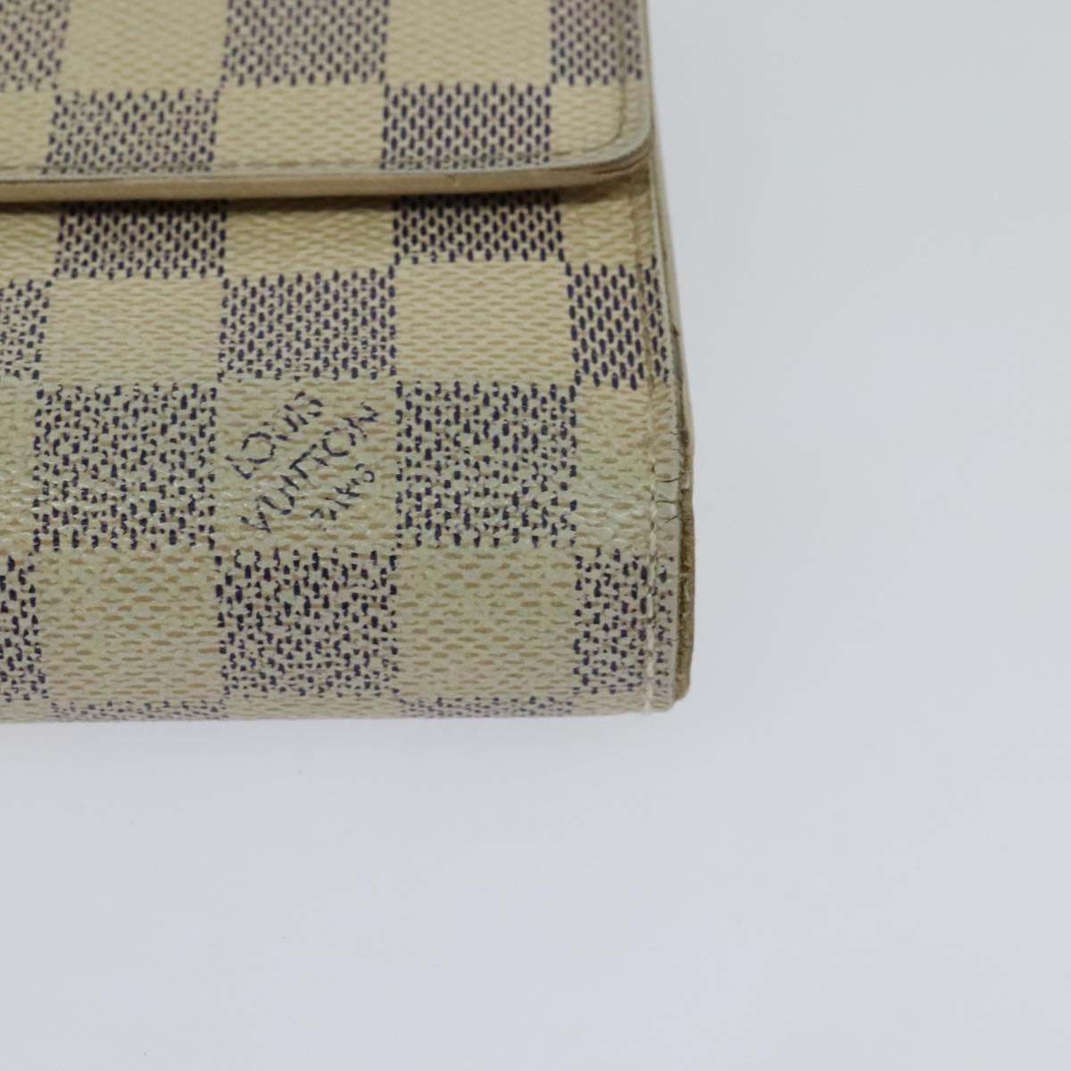 LOUIS VUITTON Damier Azur Portefeuille Alexandra Wallet N63068 LV Auth bs25268