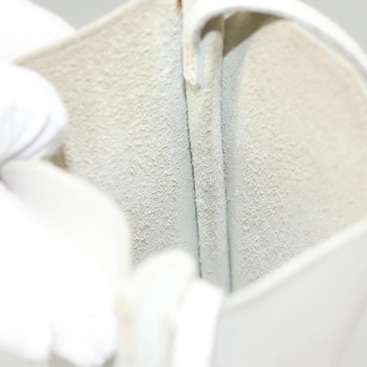 HERMES Omenitu Shoulder Bag Leather White Auth bs25279