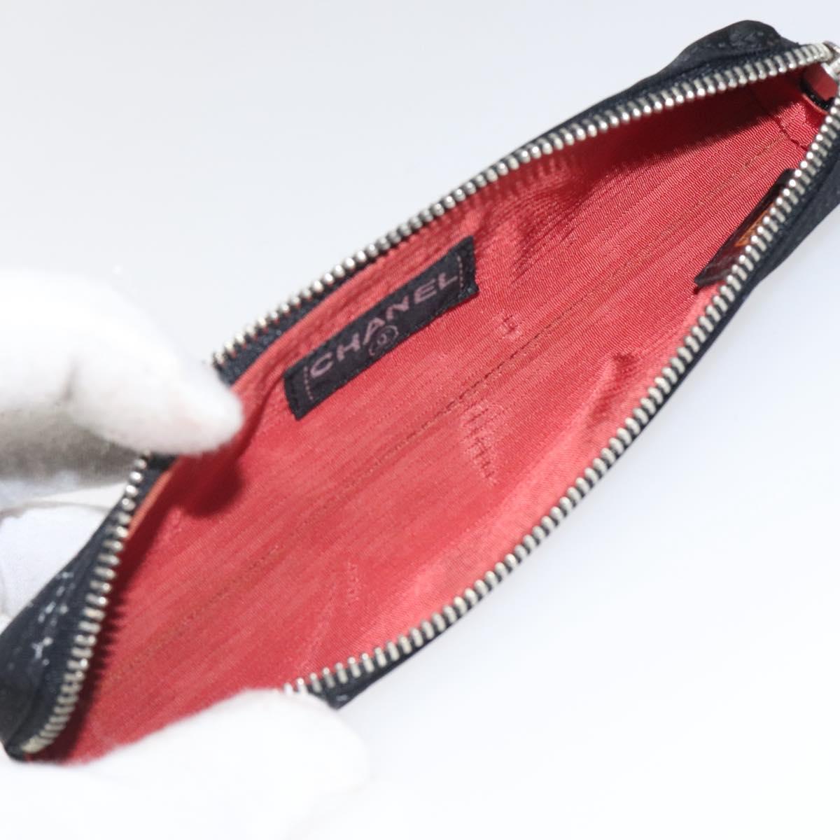 CHANEL Sunglass Case Pen Case Nylon Black CC Auth bs25281