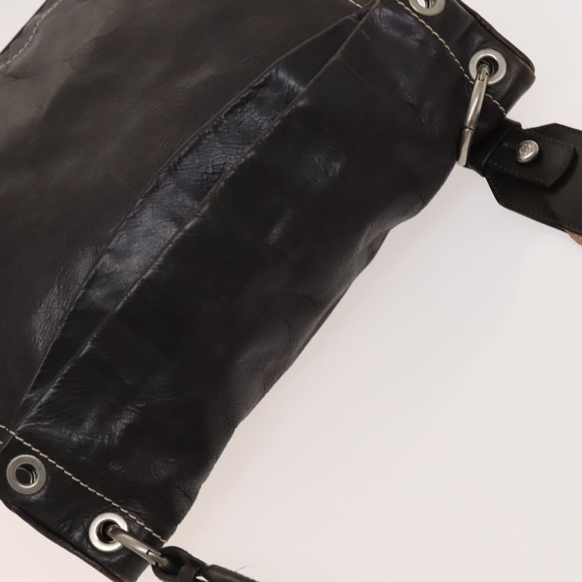 BALLY Shoulder Bag Leather Brown Auth bs25320