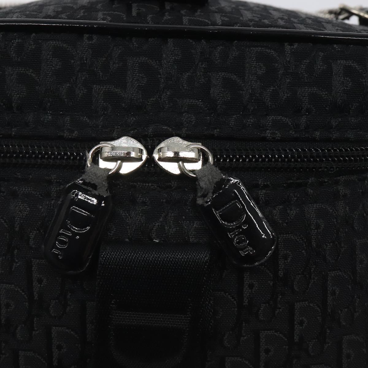 Christian Dior Trotter Canvas Vanity Pouch Black Silver Auth bs25322