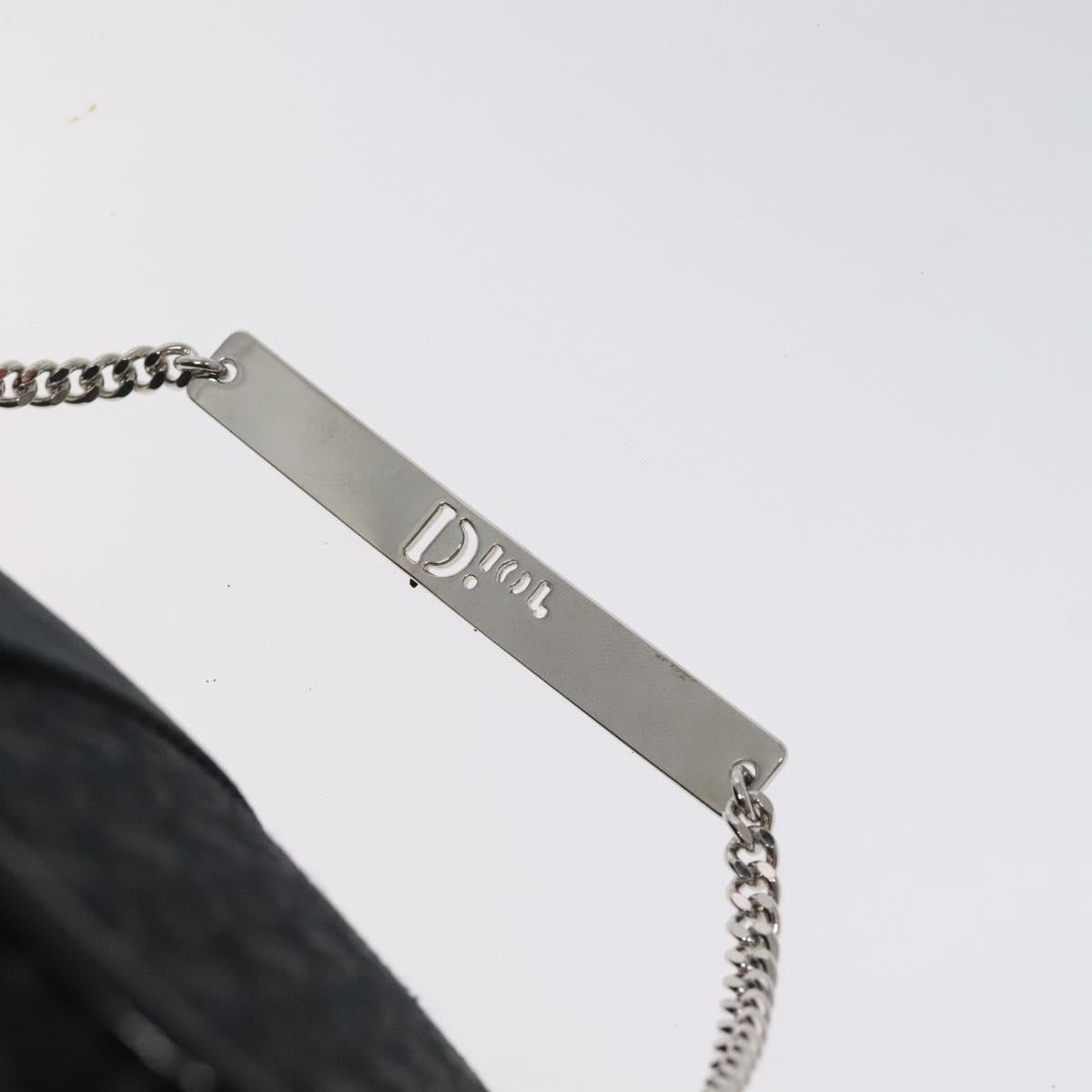 Christian Dior Trotter Canvas Vanity Pouch Black Silver Auth bs25322