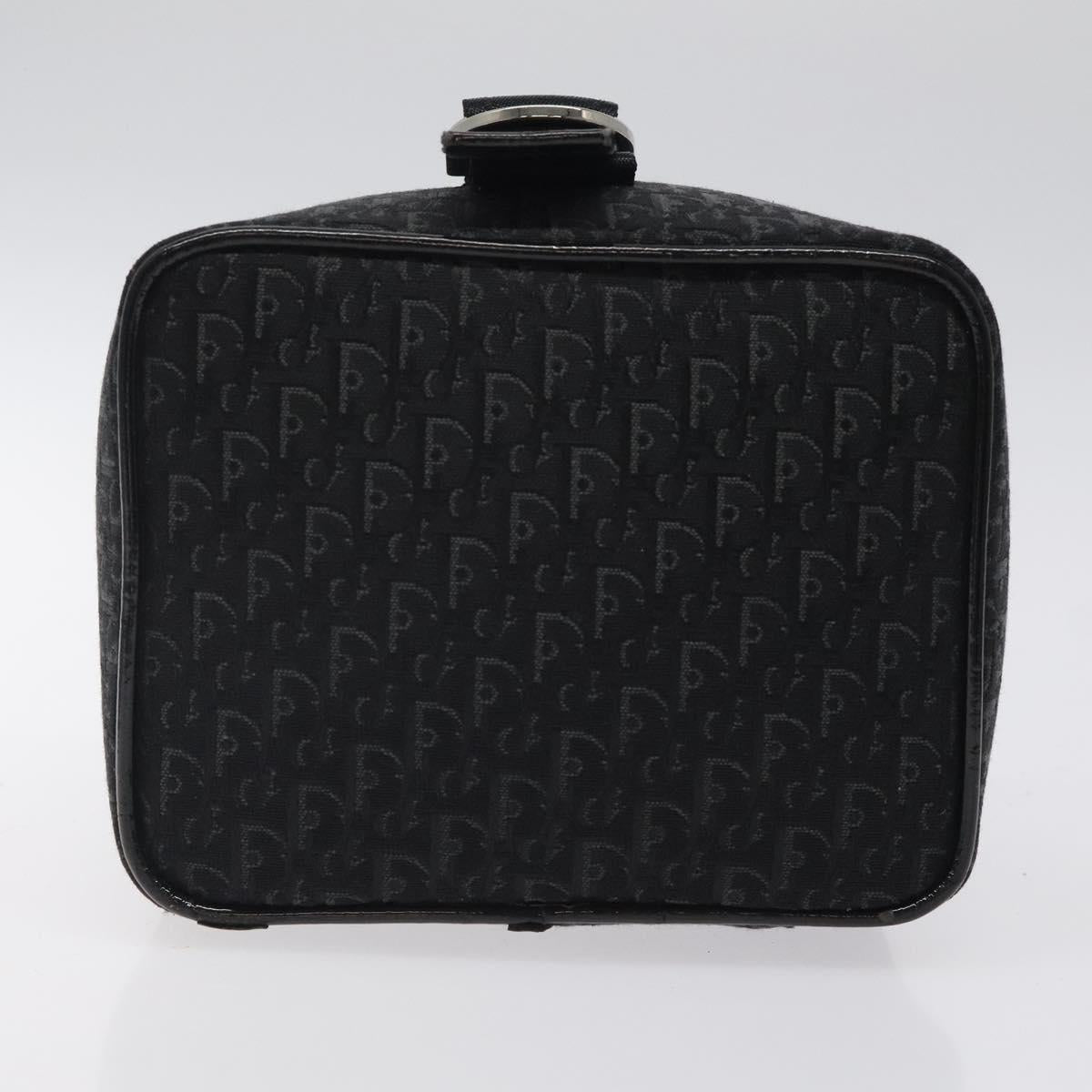Christian Dior Trotter Canvas Vanity Pouch Black Silver Auth bs25322