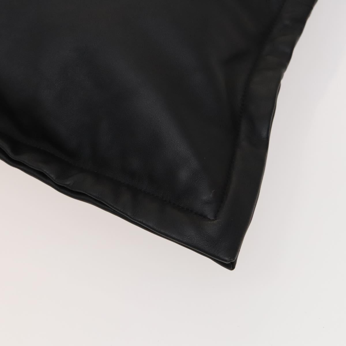 BURBERRY Shoulder Bag Leather Black Gold Auth bs25324