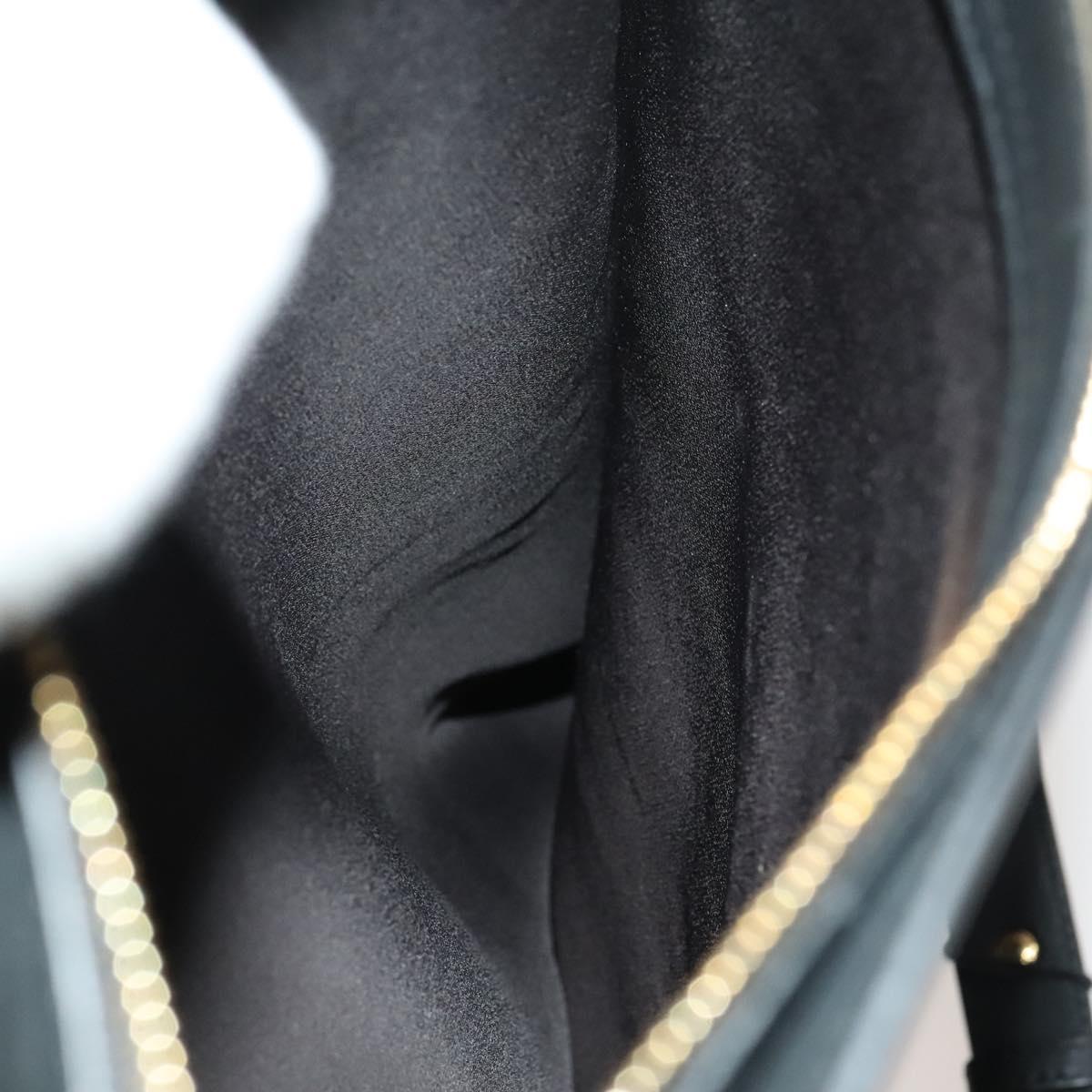 BURBERRY Shoulder Bag Leather Black Gold Auth bs25324