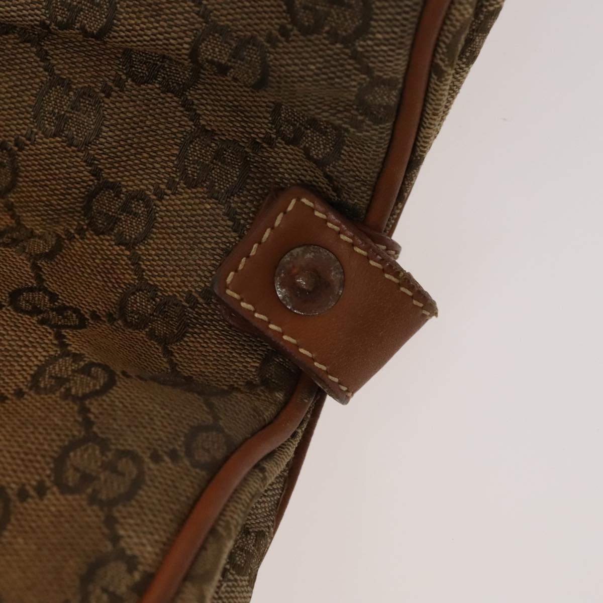 GUCCI GG Canvas Shoulder Bag Beige Gold Auth bs25338