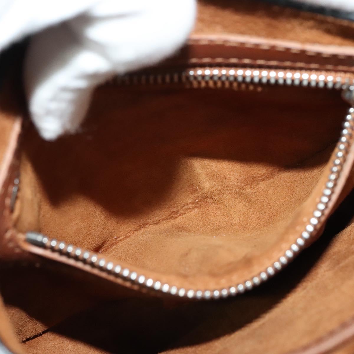 Christian Dior D FENCE Shoulder Bag Leather Brown Auth bs25342