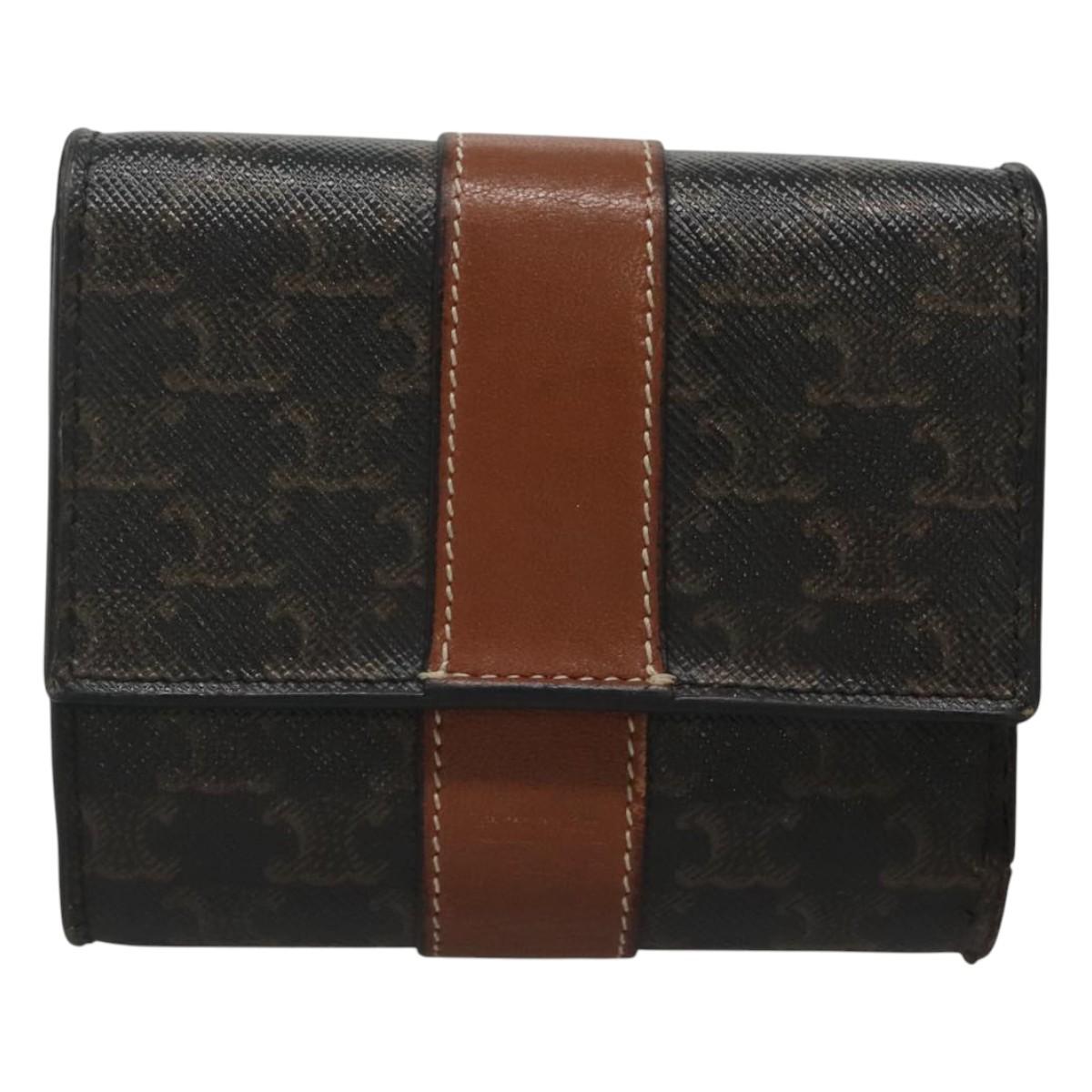 CELINE Triomphe Wallet PVC Brown Auth bs25348