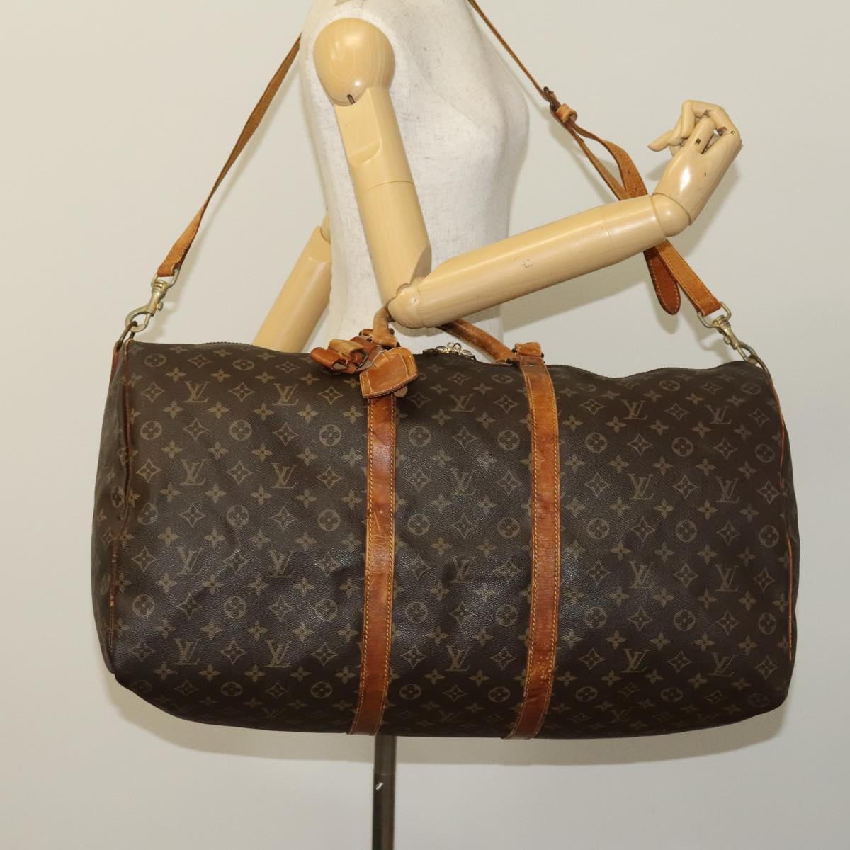 LOUIS VUITTON Monogram Keepall Bandouliere 60 Boston Bag M41412 LV Auth bs25364