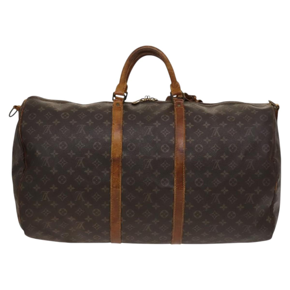 LOUIS VUITTON Monogram Keepall Bandouliere 60 Boston Bag M41412 LV Auth bs25364