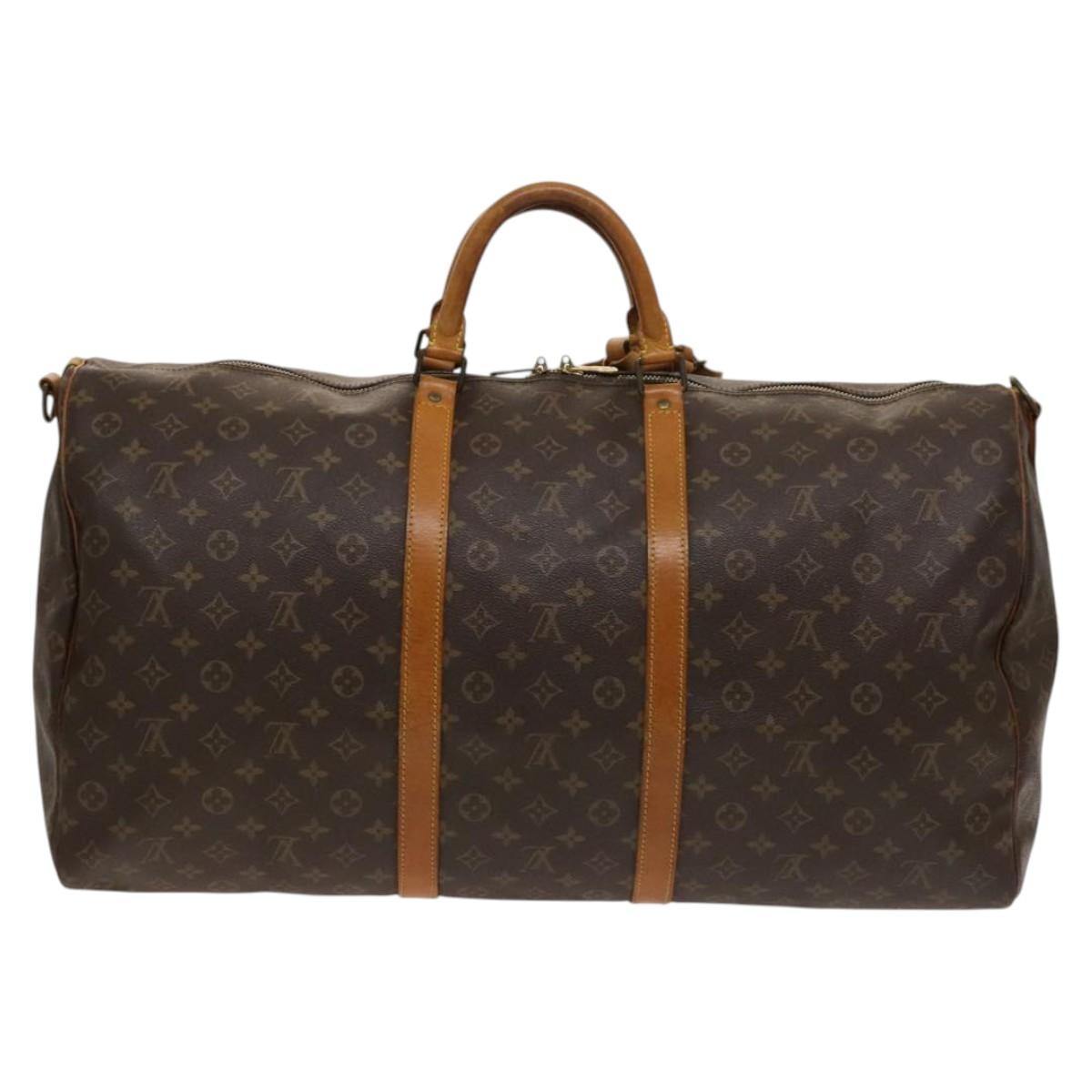 LOUIS VUITTON Monogram Keepall Bandouliere 60 Boston Bag M41412 LV Auth bs25365