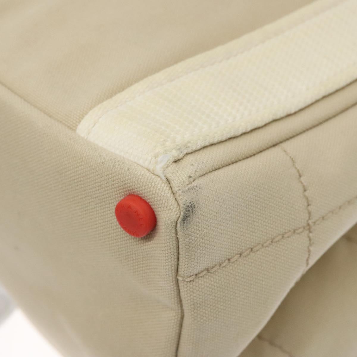 CHANEL Hand Bag Canvas Beige CC Auth bs25378