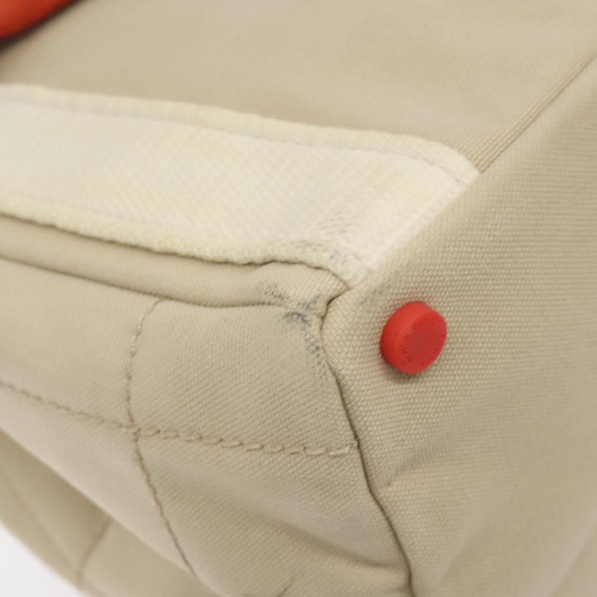 CHANEL Hand Bag Canvas Beige CC Auth bs25378