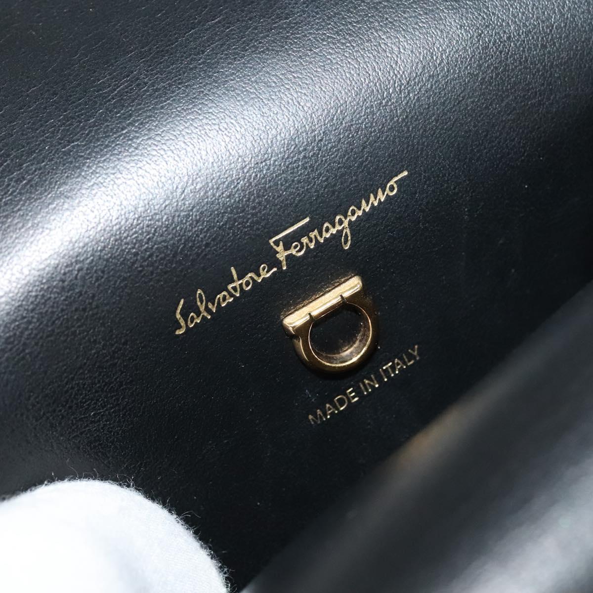 Salvatore Ferragamo Gancini Backpack PVC Leather Beige Gold Auth bs25390