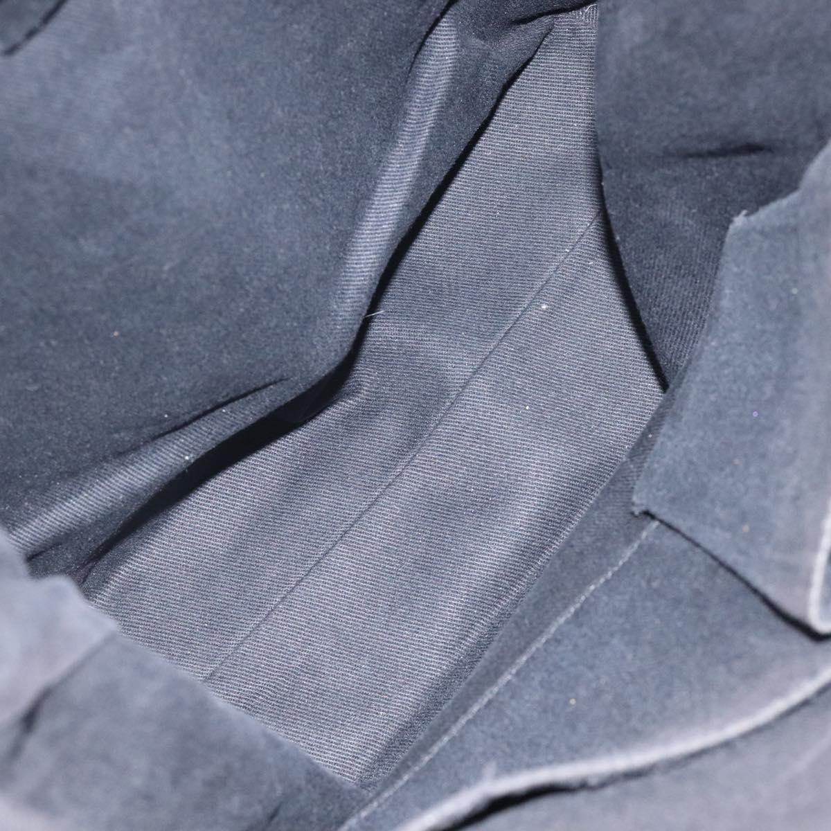 CELINE C Macadam Canvas Tote Bag Nylon Black Silver Auth bs25399