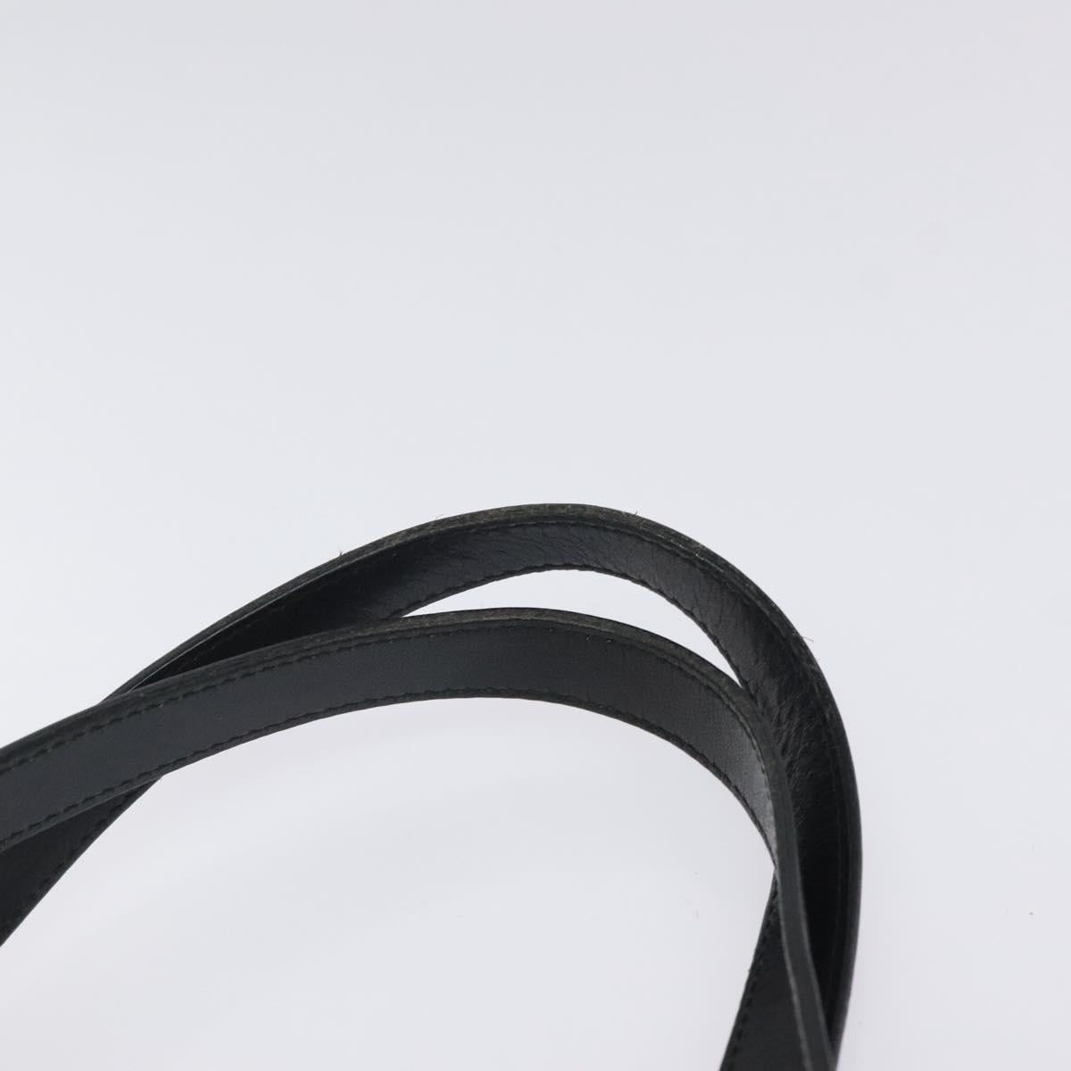 CELINE C Macadam Canvas Tote Bag Nylon Black Silver Auth bs25399