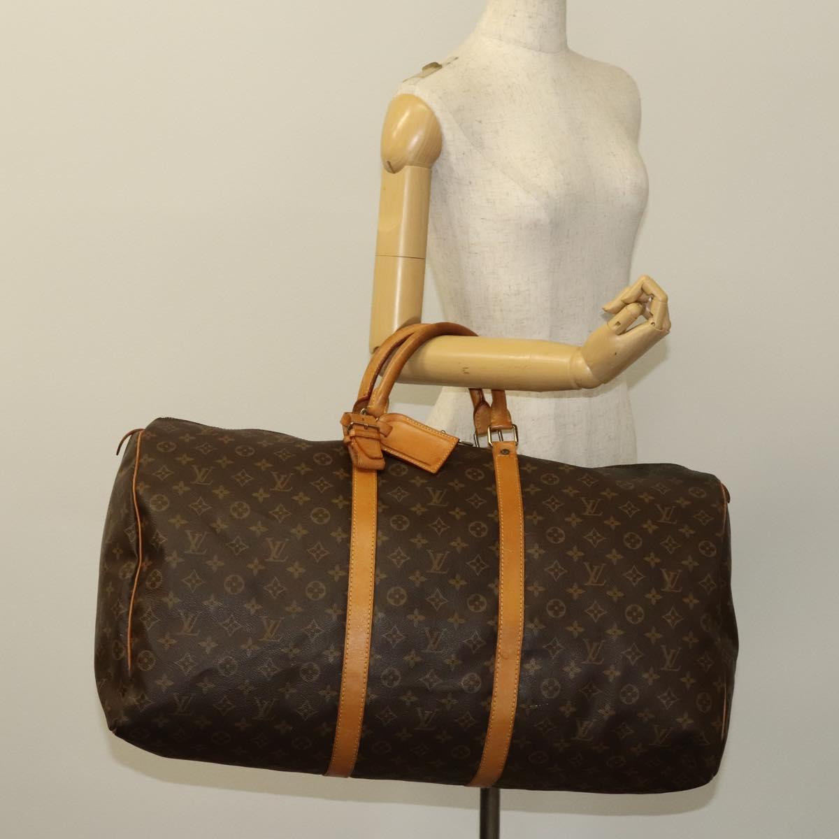 LOUIS VUITTON Monogram Keepall 60 Boston Bag M41422 LV Auth bs25405
