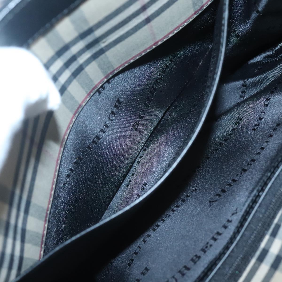 BURBERRY Hand Bag Nylon Black Silver Auth bs25429