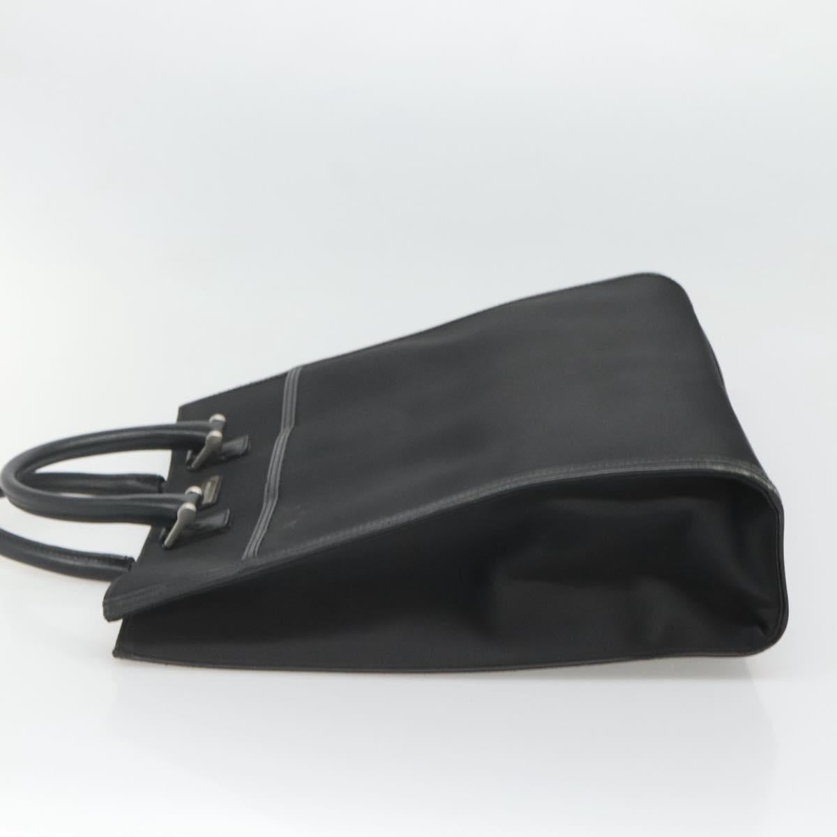 BURBERRY Hand Bag Nylon Black Silver Auth bs25429