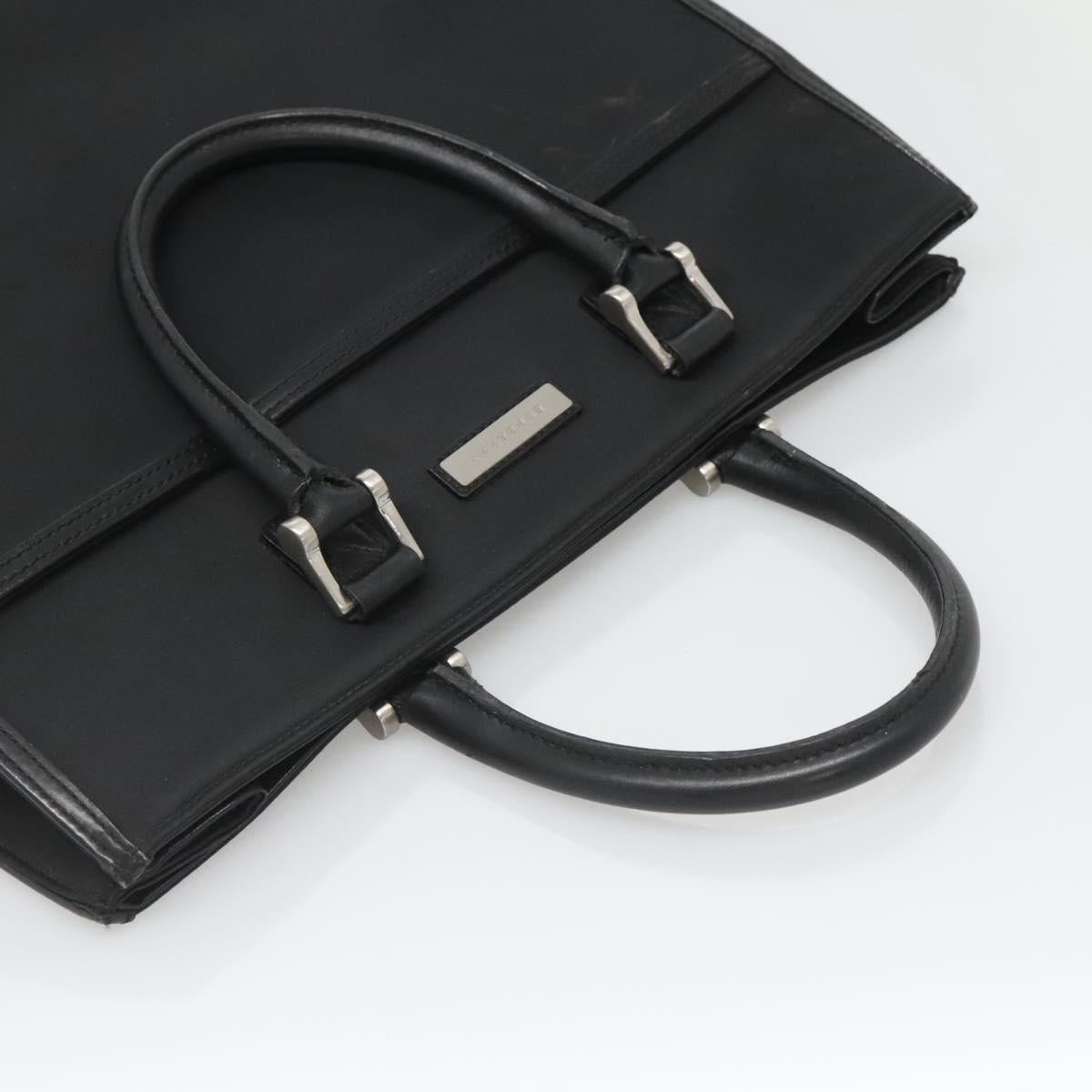 BURBERRY Hand Bag Nylon Black Silver Auth bs25429