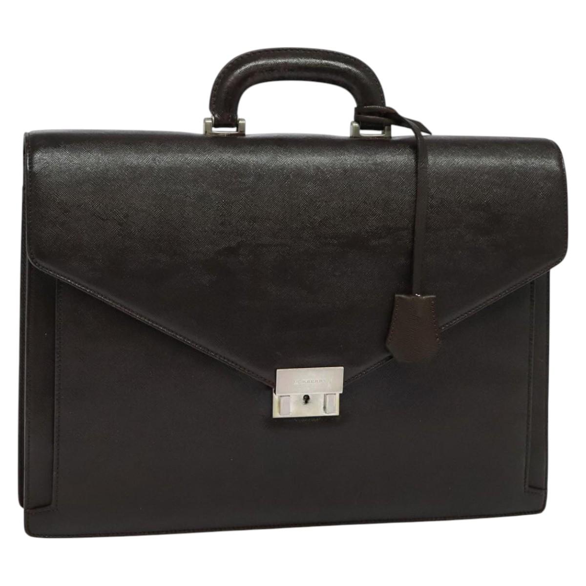 BURBERRY Business Bag Leather Brown Auth bs25430