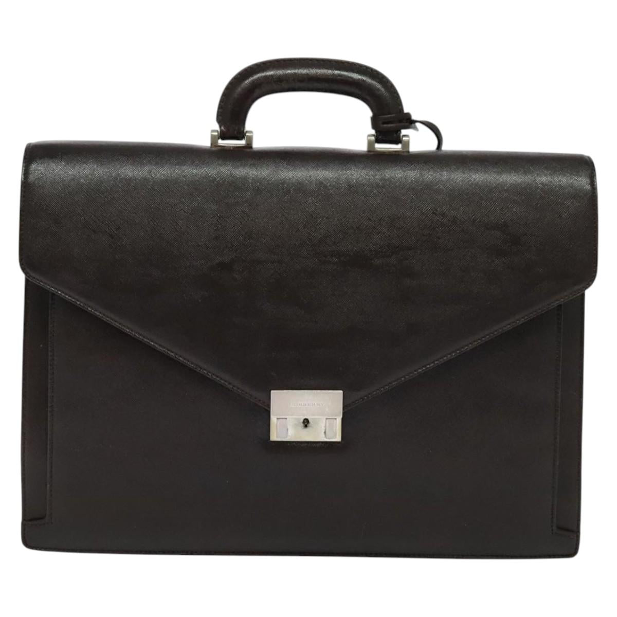 BURBERRY Business Bag Leather Brown Auth bs25430