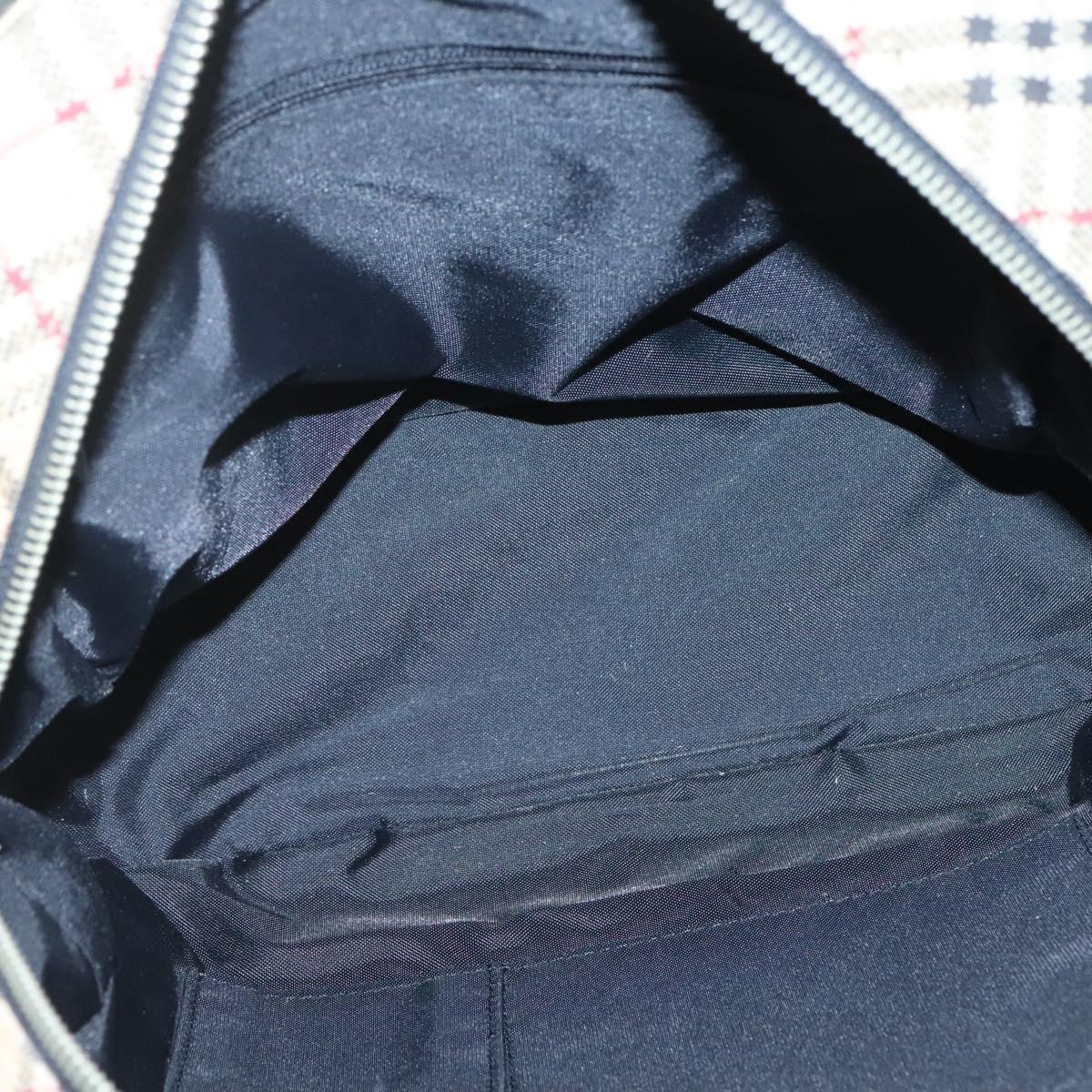 Burberrys Nova Check Blue Label Hand Bag Canvas Beige Auth bs25432