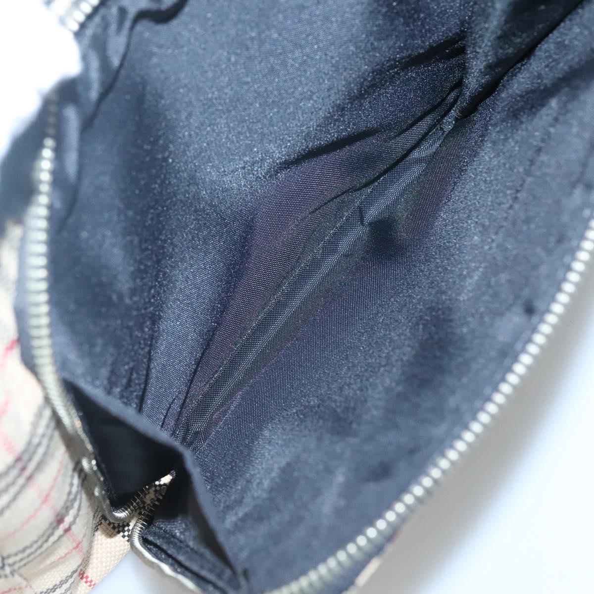 Burberrys Nova Check Blue Label Hand Bag Canvas Beige Auth bs25432