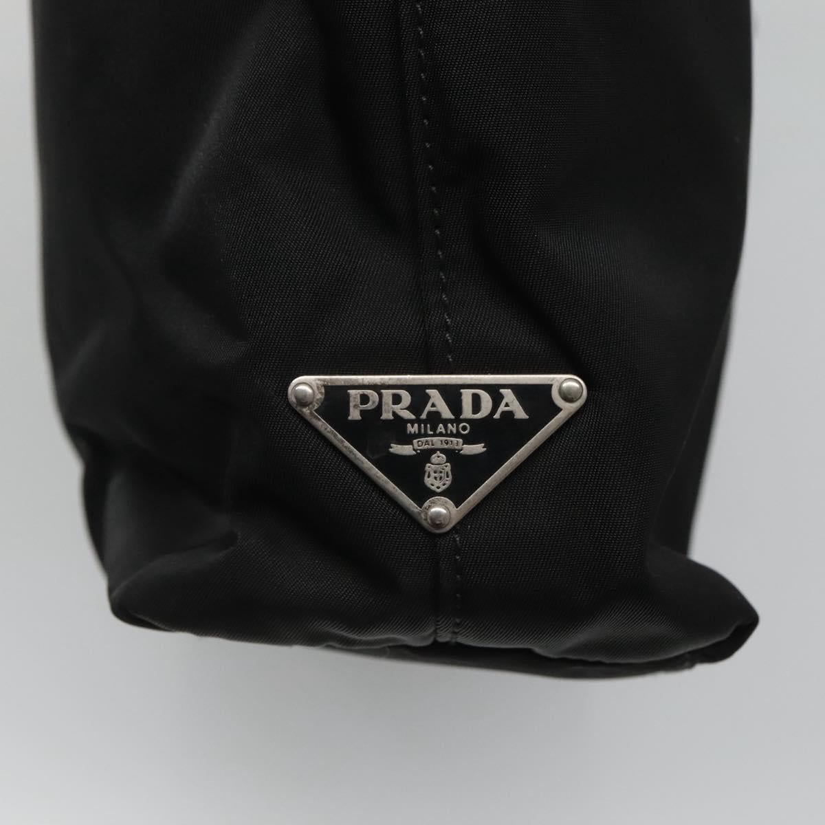 PRADA Chain Shoulder Bag Nylon Black Auth bs25437