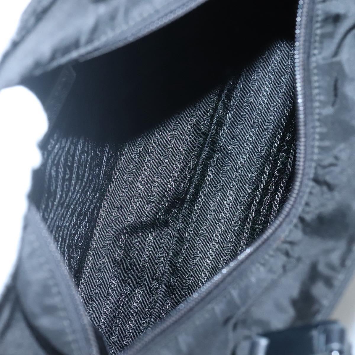 PRADA Chain Shoulder Bag Nylon Black Auth bs25437