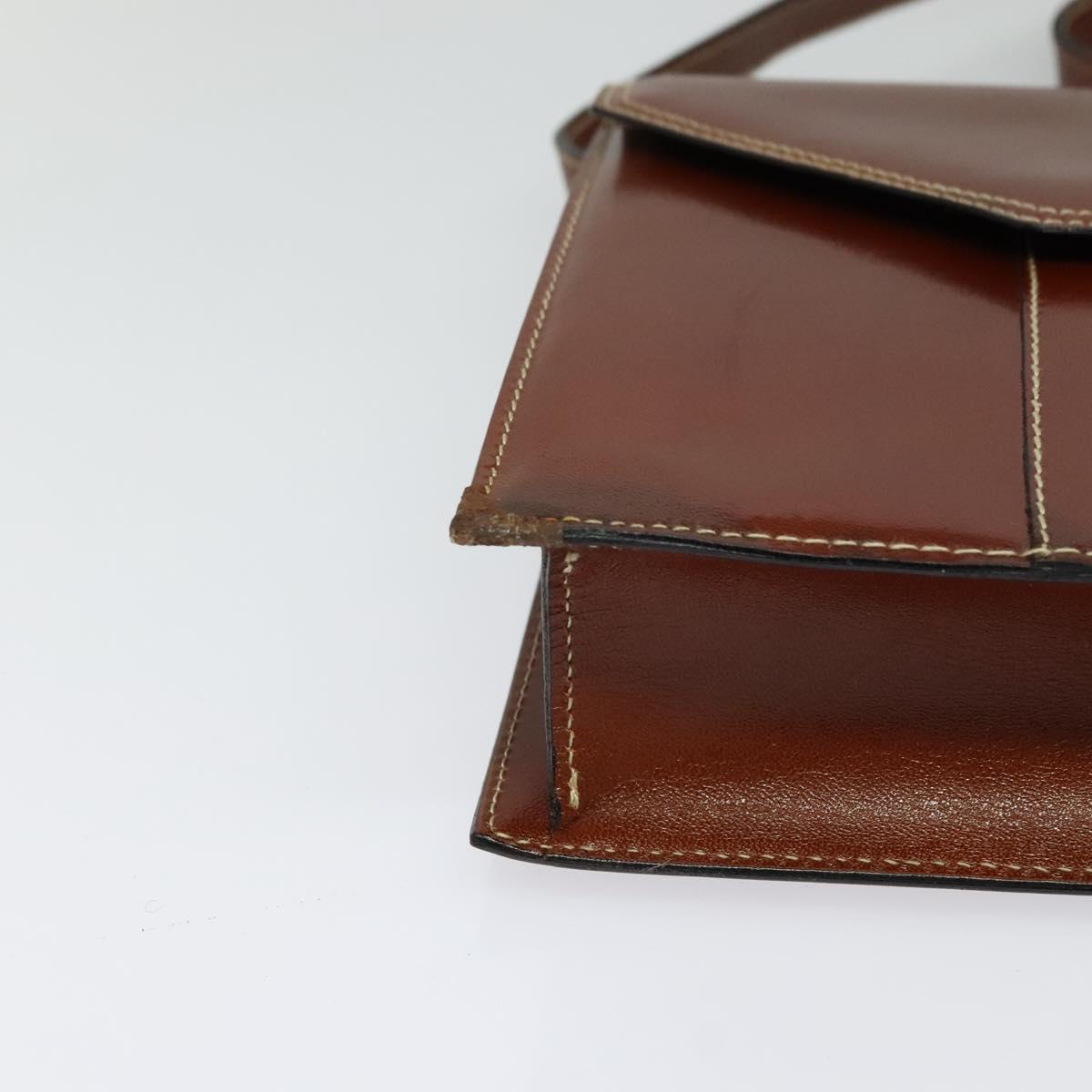 BALLY Shoulder Bag Leather Brown Auth bs25440