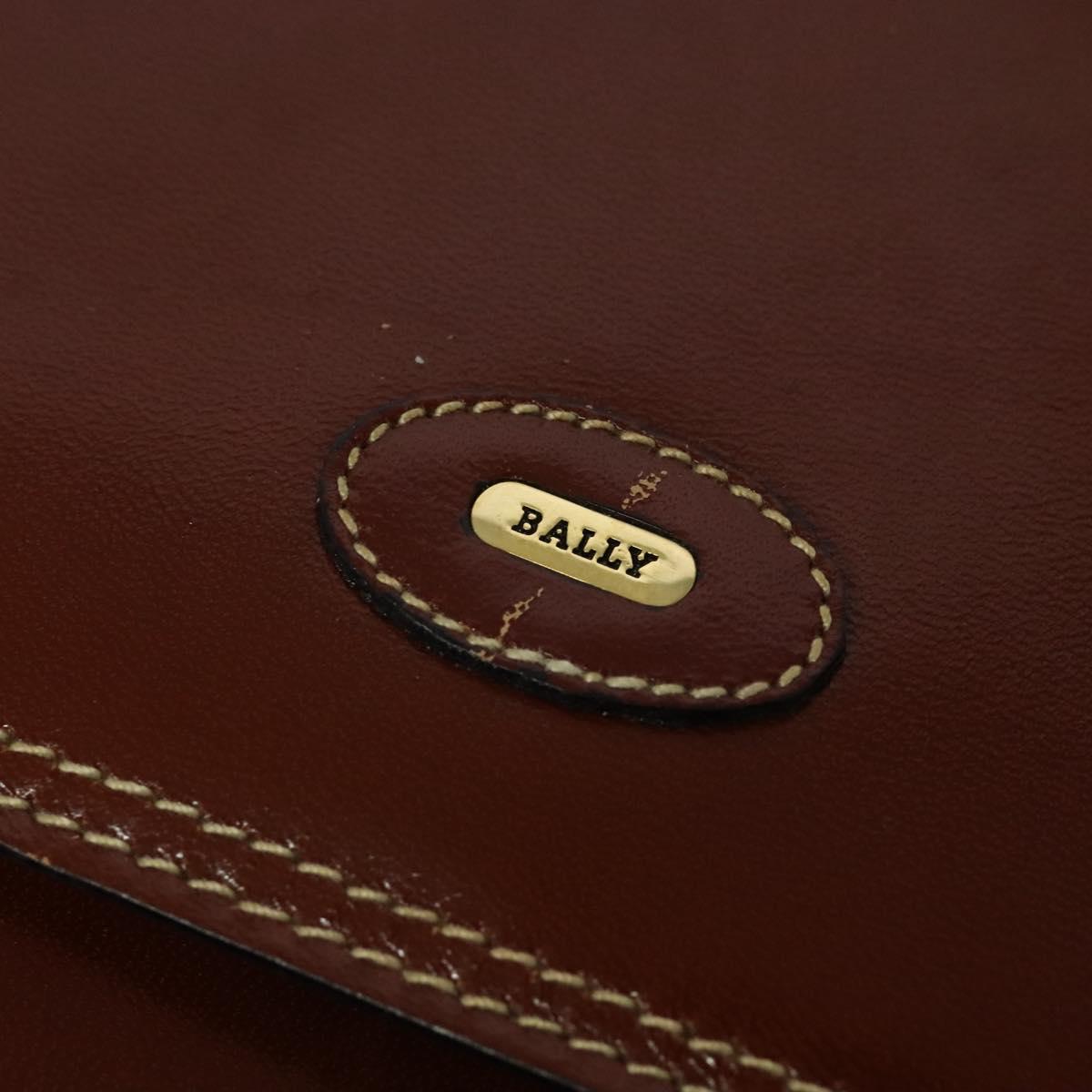 BALLY Shoulder Bag Leather Brown Auth bs25440