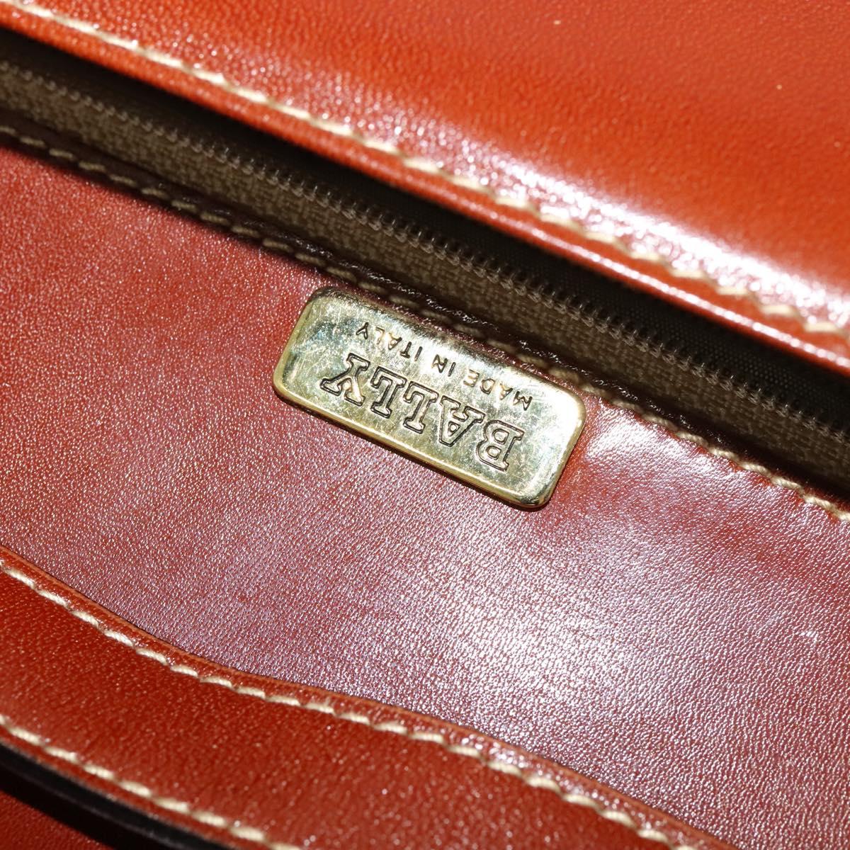 BALLY Shoulder Bag Leather Brown Auth bs25440