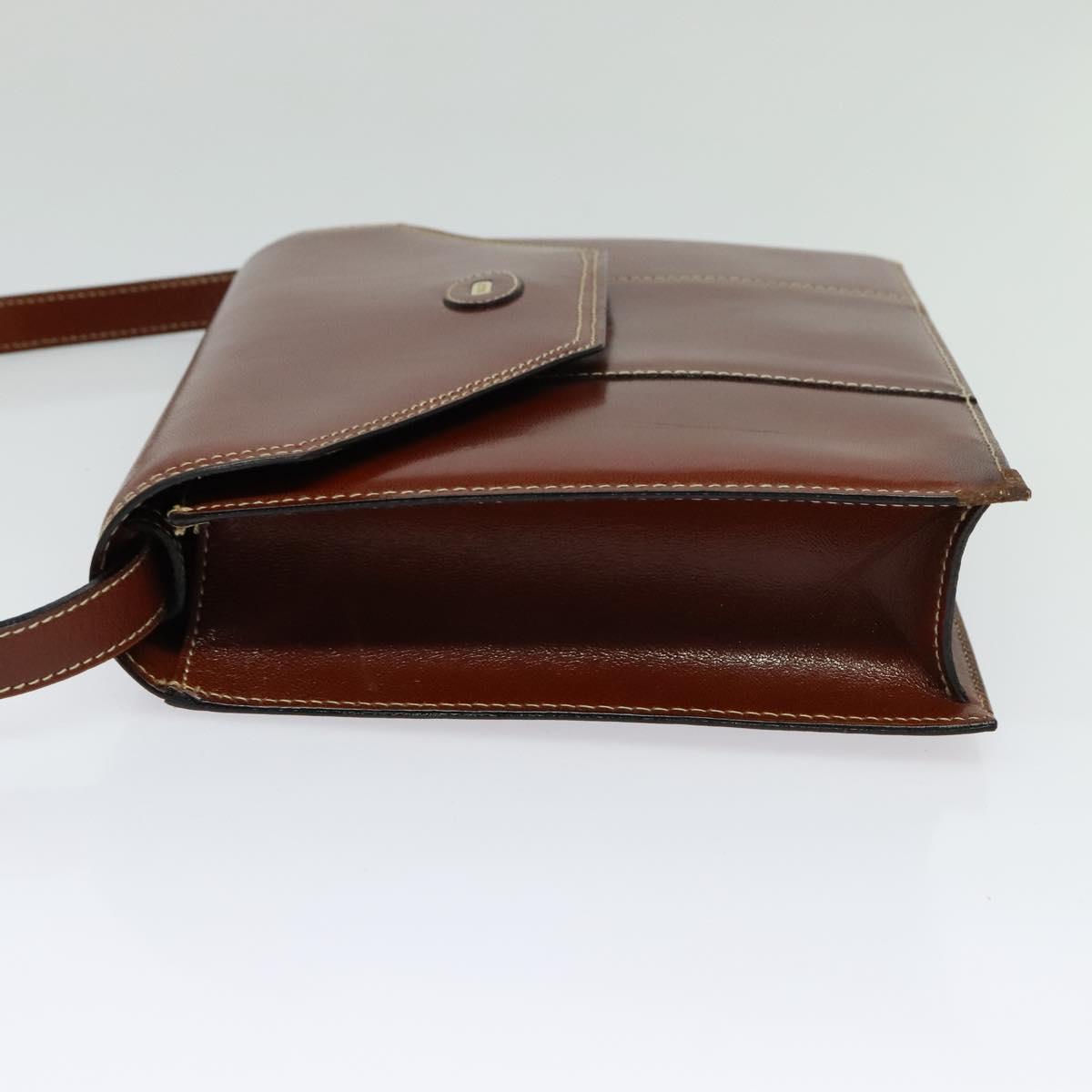 BALLY Shoulder Bag Leather Brown Auth bs25440