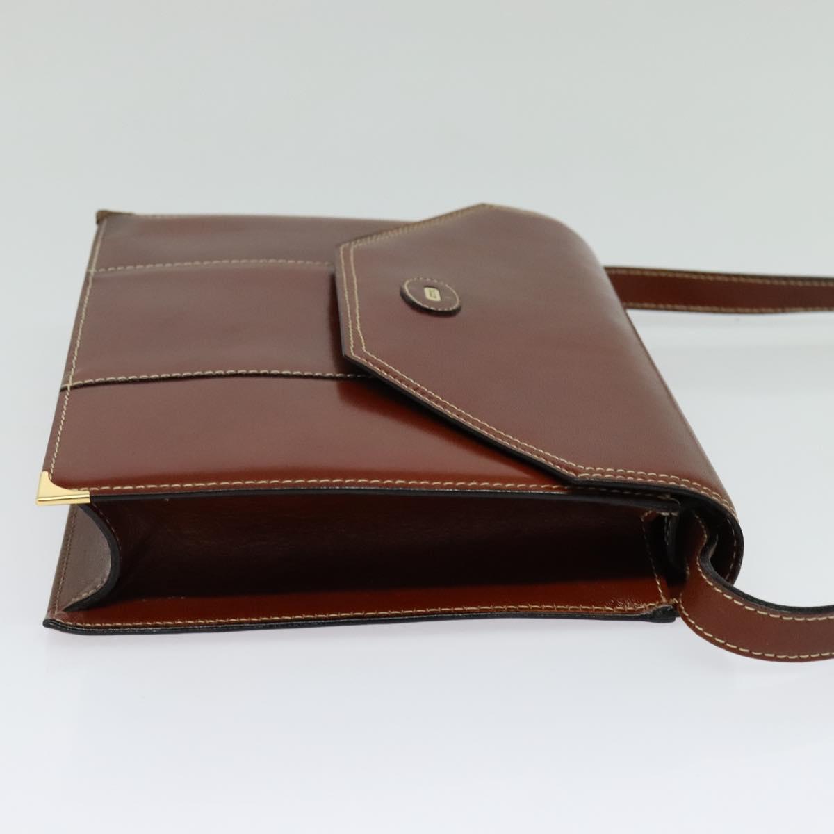 BALLY Shoulder Bag Leather Brown Auth bs25440