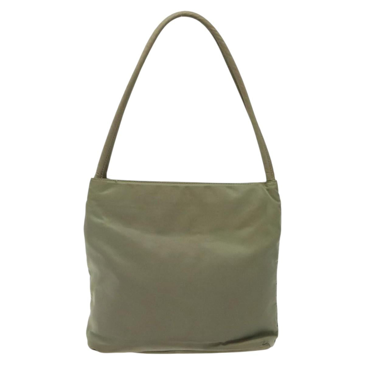 PRADA Hand Bag Nylon Khaki Auth bs25441