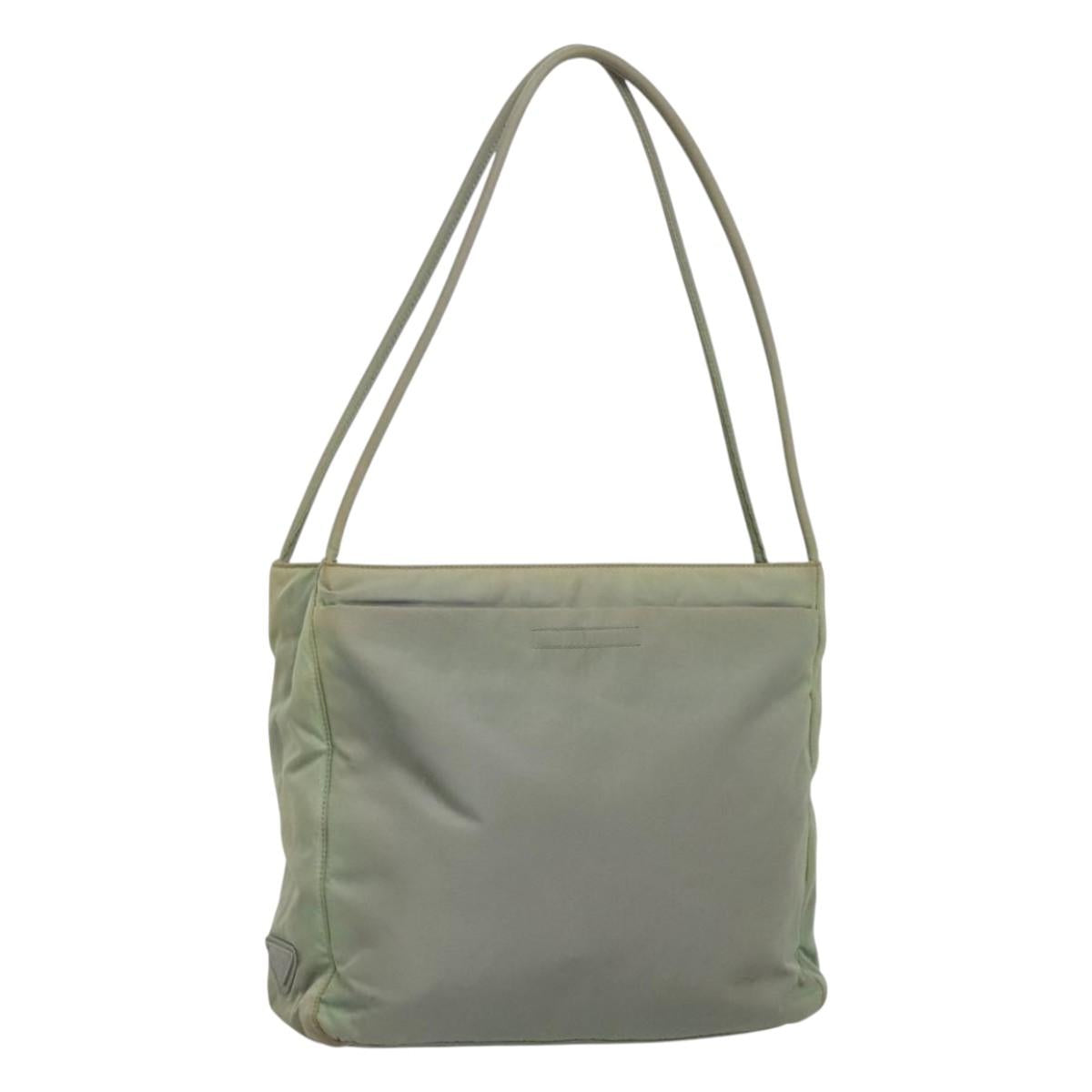 PRADA Shoulder Bag Nylon Gray Auth bs25445