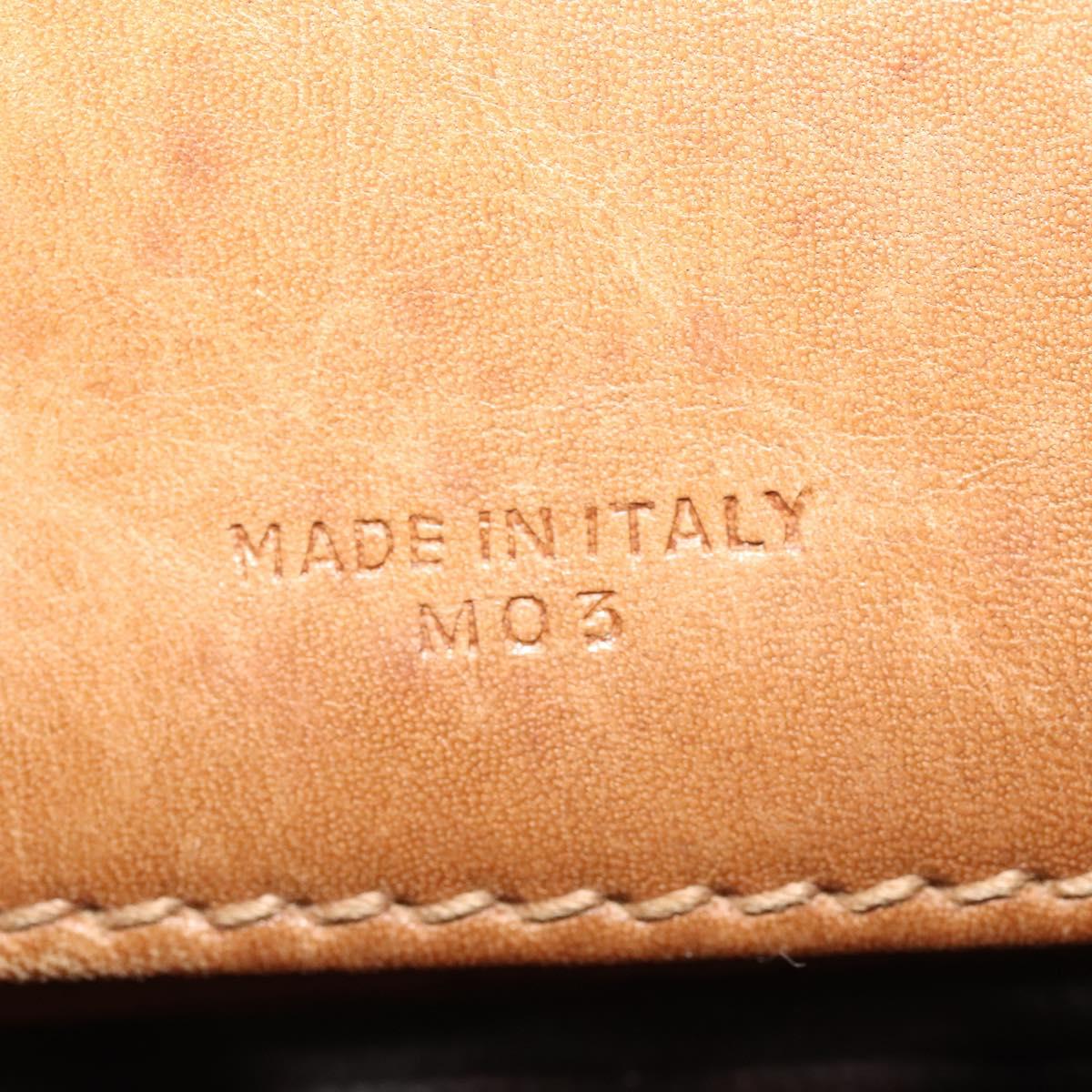 CELINE Macadam Canvas Shoulder Bag Beige Gold Auth bs25460