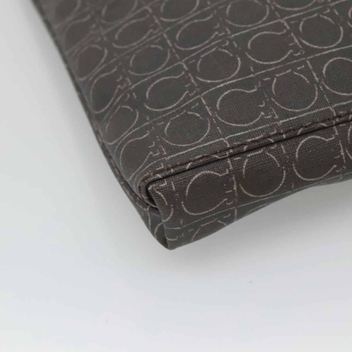 Salvatore Ferragamo Shoulder Bag PVC Leather Brown Auth bs25462