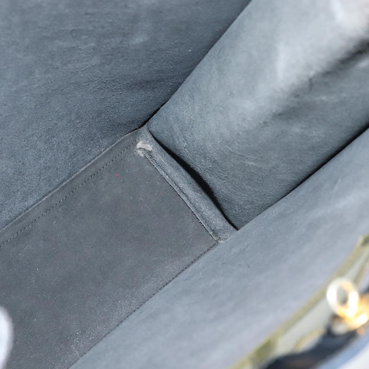 Salvatore Ferragamo Tote Bag Enamel Black Gold Auth bs25463