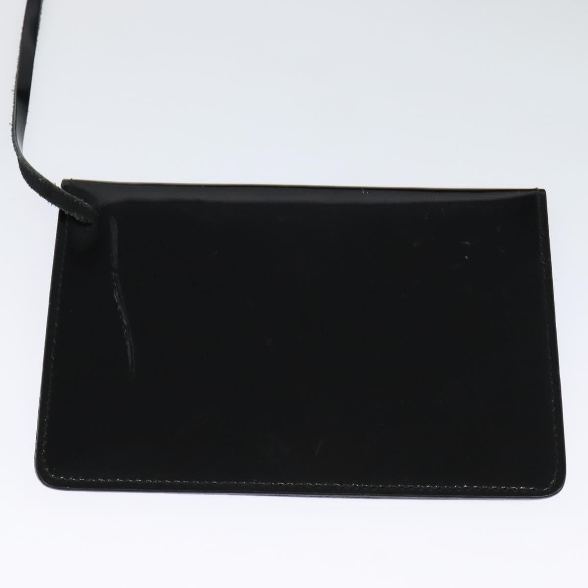 Salvatore Ferragamo Tote Bag Enamel Black Gold Auth bs25463